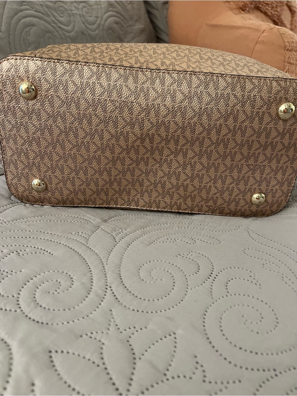 Michael Kors Rose Gold Signature Tote with Matching Wallet - Picture 6 of 12